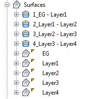 Skapa underbyggnadsskikt / Create Sub Surfaces (6.2) Creates one or more Sub Surfaces as an offset to an existing Surface.