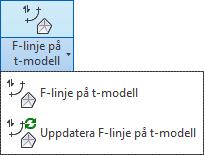 F-linje på t-modell (4.1) Kommando: SurfaceFeature Projicerar en F-linje till en vald terrängmodell eller med en angiven höjddifferens.