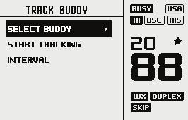 Track buddy (Spåra kompis) Tryck kort på DSC-knappen för att komma åt Spåra kompisfunktionen.