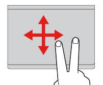 I följande avsnitt introduceras några vanliga tryckgester som att trycka, dra och rulla. Mer gester hittar du i ThinkPad-pekdonets hjälpsystem.