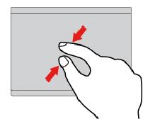 Vissa gester är inte tillgängliga om den senaste åtgärden gjordes med TrackPoint-pekdonet. Vissa gester är endast tillgängliga när du använder vissa program.
