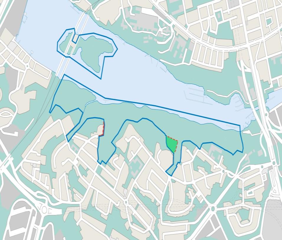 Södermalm ÅRSTA HOLMAR ÅRSTASKOGEN Årsta Torg Gullmarsplan Det föreslagna reservatets avgränsning med förändringar efter samrådet hösten 2017. Grönt område har tillkommit och rött område har utgått.