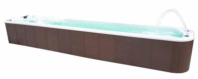 Riktigt stort och lyxigt simspa Alpin 856 Vår längsta kombipool med separat spadel där alla får gott om plats att simma,