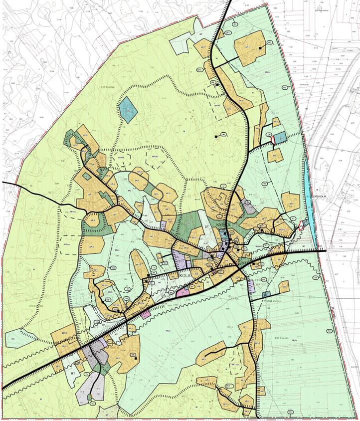 9 (18) 3.4 Detaljplaner Bild 7. Delgeneralplan för Kvevlax 1999 I planeringsområdet är tätortsområdena längs Koskövägen och Kvevlaxvägen till största delen detaljplanerade.