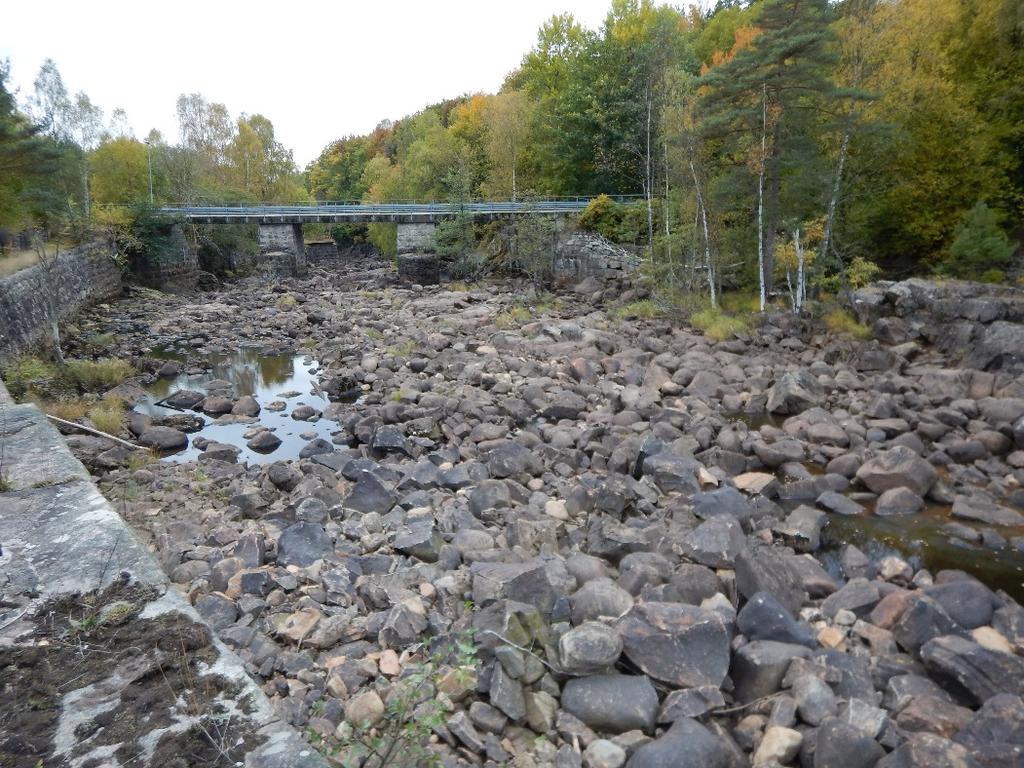 Övre delen av naturfåran vid Nissaström.