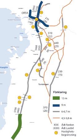 Från Kråkgårdarna till Trunna är hastigheten begränsad till 70 km/h med undantag för sträckorna genom Kråkgårdarna och Lindänget där hastigheten är begränsad till 50 km/h. Se karta 3.4.
