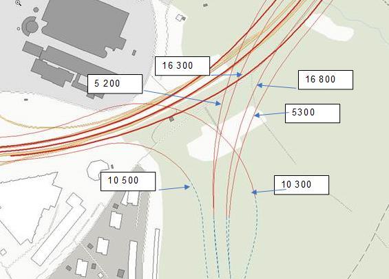 E20 och andra vägar i området kring. Källa: Tyréns AB.