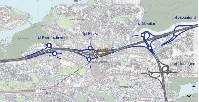 Figur 9. Övergripande trafiksystem enligt alternativ B.