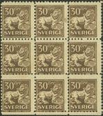 5 Kr vm krona, karmin m.fl. på brev med Ahrenbergsflyget 1929, Stockholm New York, sign av Ahrenberg & Flodén. Rek med korrekt porto. (Foto) 1.500:- 173 82 10 öre röd. LYX-exemplar LATORPS BRUK 3.11.