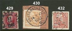 Postala etiketter / Postal labels 404 Postal förslutsoblat använd av ångbåtsexpedition att försluta postsakskuvert, krönt posthorn och ångbåt i blått tryck på vit botten, obetydl.