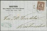 (Photo) 2.500:- 1085K 3C 1 Kc 1860 Coat-of-Arms Russian values 5 k greyish violet-blue, roulette I. Cliché setting 1 (K). Beautiful cover cancelled WASA 17 JAN 62 sent to Nycarleby.
