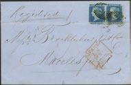 Also a very interesting cover with Mi 8 IIIB with strongly misplaced perforation sent from Galway to Dublin.