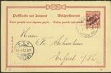 EUR 340 (Photo) 600:- 1670 23 II P.O. in Turkey 1900 25 Pia / 5 Mk Reichspost. EUR 260 (Photo) 500:- 1671 21a, b East Africa 1901 Ship 3 R red/black-green without wmk, in both shades.