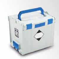 1000001942 L-BOXX 238 med LQ-identifikation samt riktningspil. Vikt: 3,0 kg LQ AK Art.-nr. 6000001559 LQ Etikett med information om farligt gods.