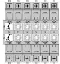 Position: Den plats på en spak, t.ex. pistolgreppet eller en specifik linjärspak på ett manöverdon där en funktion placeras, se bild 21.