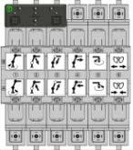 Inläsning av serienumret hos DA-modulerna som ska konfigureras. 7. Utplacering av de inlästa DA-modulerna på ventilpaketet i = typning. 8.