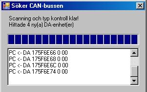 12.4 Inläsning av anslutna DA-moduler För att ska veta hur många DA-moduler som är uppkopplade måste en sökning genomföras.