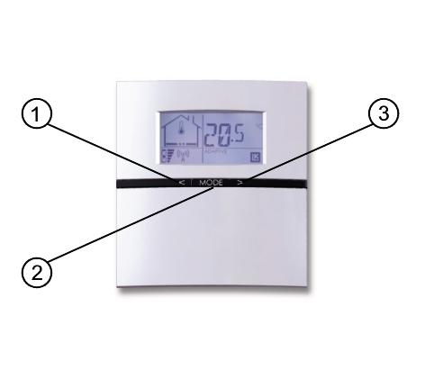 Funktionsbeskrivning Termostaten placeras i det rum/zon den ska styra. Termostatens display visar rummets aktuella temperatur som standard.