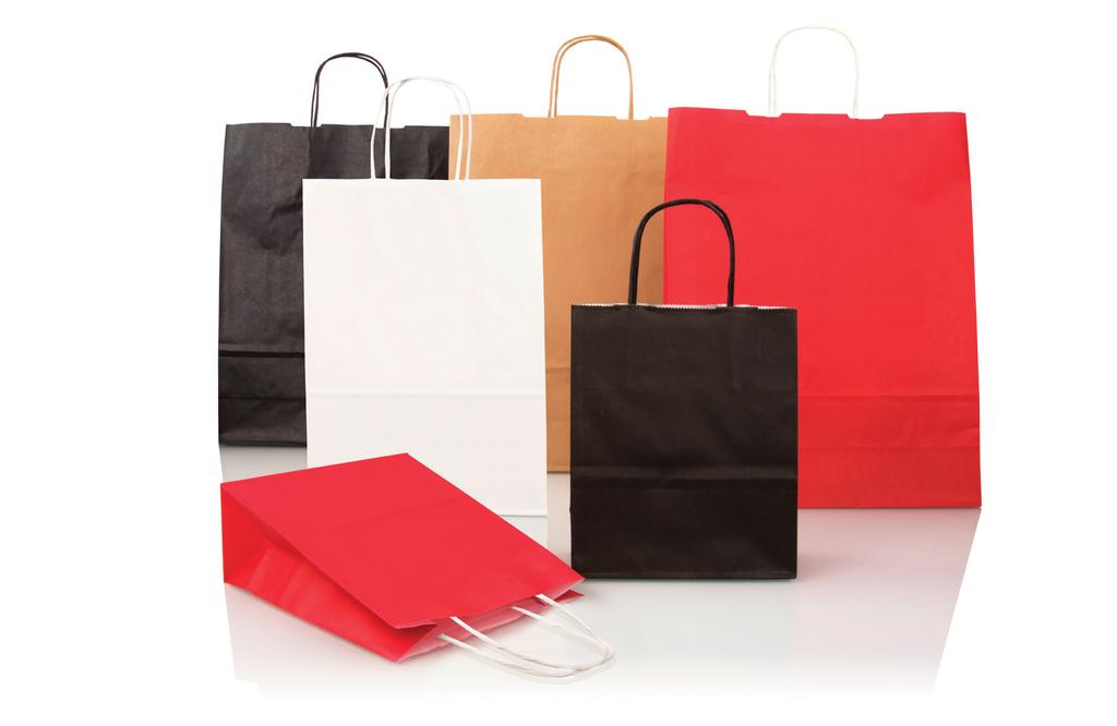 Pappersbärkasse med tvinnat handtag Art.nr Ytterformat Beskrivning Färg Material Gram Förpackning Antal / Vikt/Förp Kg 12922 180 x 80 x 215 Bärkasse S Röd Vitt Kraftpapper 90 100 7.