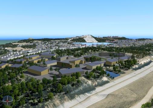 En planbestämmelse reglerar att riktvärdena för externt industribuller ska innehållas 20 meter söder om plangränsen, för att säkerställa att bostäder kan uppföras inom angränsande område.