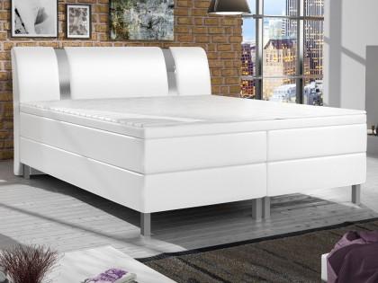 Säng i vitt konstläder 180 x 200 cm