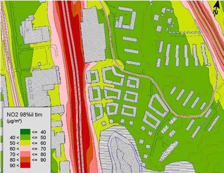 SPRINGSBERÄKNINGAR AV KVÄVEOXIDER FÖR KALLEBÄCK 3:3 29 Bilaga A Resultat från tidigare luftutredning I den tidigare luftutredningen för Kallebäck 3:3 (Haeger-Eugensson, 2015) som COWI genomförde har