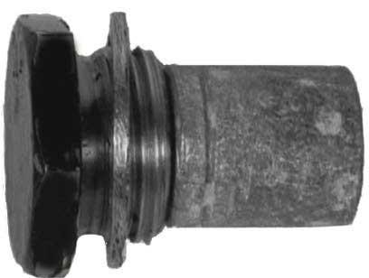Byt ut pluggen och noden som en enhet. d e Anodenhet - Anodplugg - Offernod c - Längd d - Dimeter e - Pckningsrick 53216 c 19226 Offernod, mått (ny) Längd Dimeter 3. Ksser tätningsrickn.
