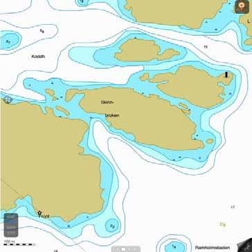 Nordre Älvs fjord, norra delen Den norra delen utgörs framförallt av grunda bottnar med maxdjup på 4,5 meter.