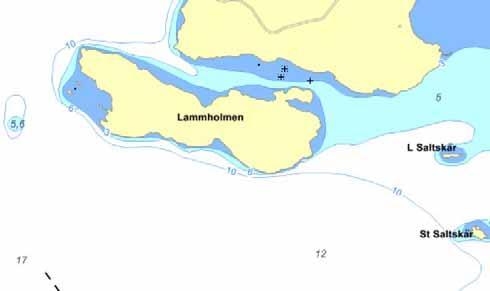 3. Mellan Lammholmen och St Saltskär Pos: N 57 54,849 O 011 41,707 Någorlunda varierande struktur innanför tremeterskurvan kring skäret.