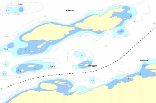 5. Kråkorna Pos: N 57 54,210 E 11 35,082 Syd och sydöst sidan kråkorna, på hårdbotten växer det laminaria av olika arter.