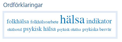 Titel: Folkhälsoprogram för åren 2017-2020 13 (14) Id nr: 0:18 6. Ordförklaringar Folkhälsa: är ett uttryck för befolkningens hälsotillstånd, som tar hänsyn till såväl nivå som fördelning av hälsan.