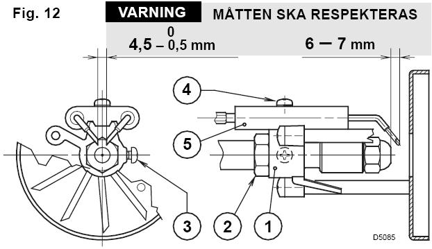 4.3 INSTÄLLNING AV ELEKTRODER (se fig. 12) VARNING Montera brännarinsatsens enhet (1) på munstyckshållaren (2) och fäst med skruven (3).
