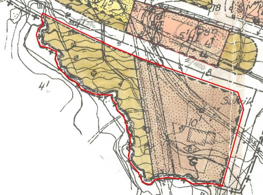 Utdrag ur gällande detaljplan 17-R-985 med planområdet rödmarkerat. Behovsbedömning En behovsbedömning görs för att svara på frågan om planens genomförande kan antas leda till betydande miljöpåverkan.