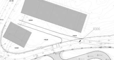 SIDA 15/17 princip innebär en rak inbackningsrörelse från trafikplats Skvaltans cirkulationsplats. Refuger närmast cirkulationsplatsen kan behöva tas bort.