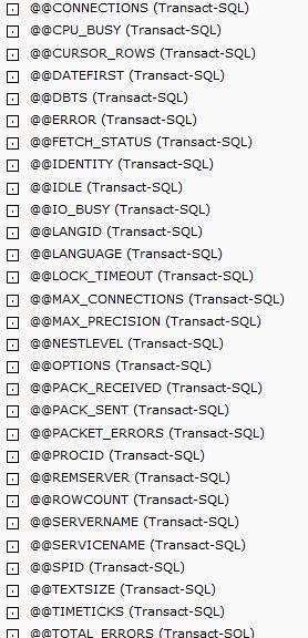 Globala Variabler I SQL Server finns ett antal globala variabler som du har tillgång till. Variablerna finns specificerade i Books Online.