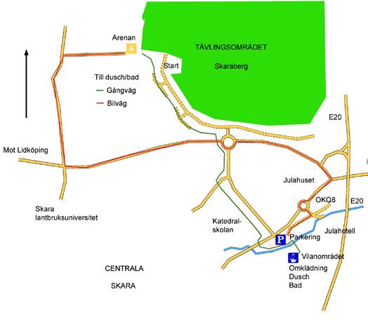 Översiktsbild Arena/parkering/dusch Nedan åskådliggörs hur arenorna för Häxjakten (till höger) och Kortfredagen (nedan) ser ut.
