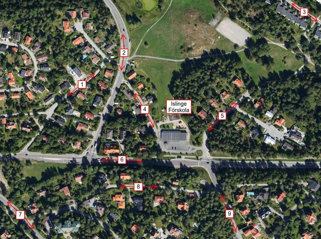 sebaholm170410 sida 7(13) Figur 2: Situation Tabell 1: Vägar och trafikmängder Vägar, trafikmängder dagtid samt skyltad hastighet # Väg Trafikmängd 06-18 Andel tung trafik Skyltad hastighet 1