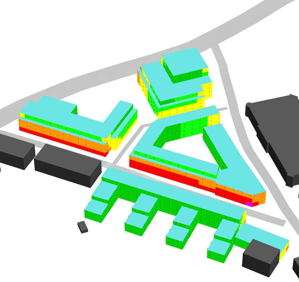 Stenungsund Unr: 29124 trafikbuller Maxial nivå 3D Vy ot öst 7 Terrängodell: Snippen.dwg (lev. DTM 2012-09-03) buller_091204 odell Prograskiss ny CW E4 inkl Borgs nya väg bullerskydd: Snippen.