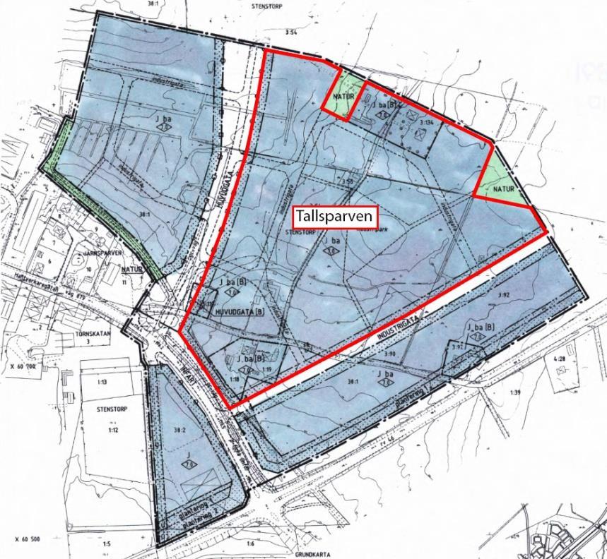 2(2) Förvaltningens bedömning Föreslaget kvartersnamn är Tallsparven. Det föreslagna kvartersnamnet anknyter till kringliggande kvartersnamn i Stenstorp.