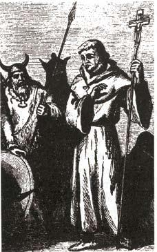 Folkskolans läsebok, 1911. Kanske kan vi i dessa sägner spåra något om att kristendomens mission i vår del av Europa inte var helt komplikationsfri.