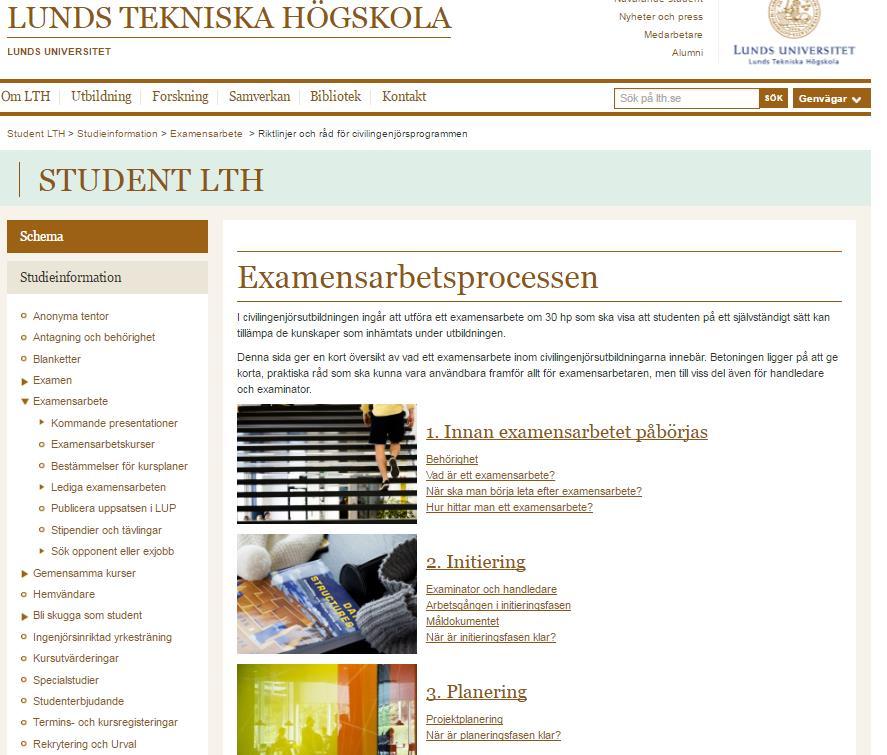 Utnyttja hemsidan! http://www.student.lth.