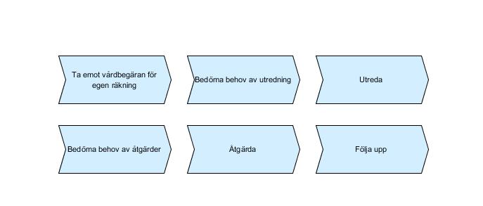 Processmodell för hälso- och sjukvård Processmodellen beskriver den process som alla som får hälso- och sjukvård genomgår.