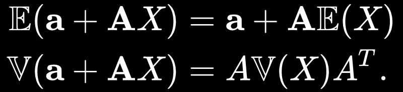 Allmänna räkneregler Om a är en konstant vektor (kolonnmatris), A en