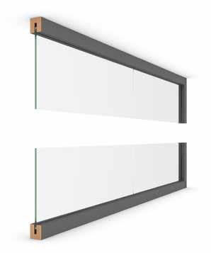 FLEX GLASSLINE WOOD PRODUKT BESKRIVNING UTFÖRANDE Modulbyggd helglasad systemvägg. Glasskivorna monteras kant i kant med mellanliggande limtape. Kan även utföras böjda i valfri radie.
