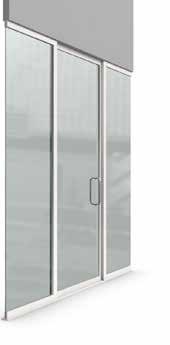PRODUKTFAKTA FLEX SLIDEDOOR -W PRODUKT BESKRIVNING Fast och rörlig del av glas i träram.