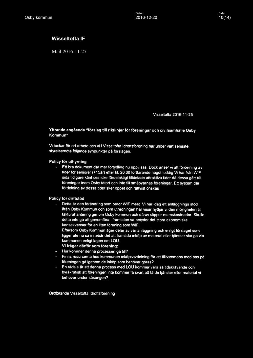 Dock anser vi att fördelning av tider för seniorer (+15år) efter kl.