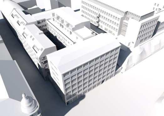 Sida 16 (27) Totalt planeras ca 22 lägenheter i det nya huset. Byggnadens fasad placeras i liv med grannhusets fasad mot Tjärhovsgatan.