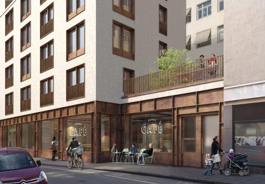 Sida 22 (27) Vy från Tjärhovsgatan mot Sandbacken Mindre med föreslagna förändringar.