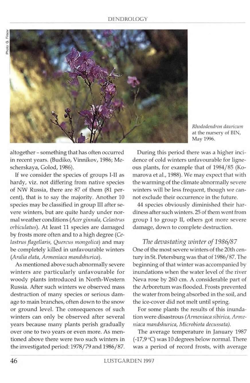 DENDROLOGY ø i #. A " l-i 1 S»i altogether- something that has often occurred in recent years. (Budiko, Vinnikov, 1986; Mescherskaya, Golod, 1986).