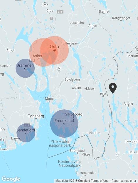 Thon Property - Nordby Shoppingcenter MARKNADSOMRÅDE 85-90 % av Nordbys kunder kommer från Norge. Det bor ca 2,1 miljoner i de fylken som ingår i Nordbys marknadsområde.